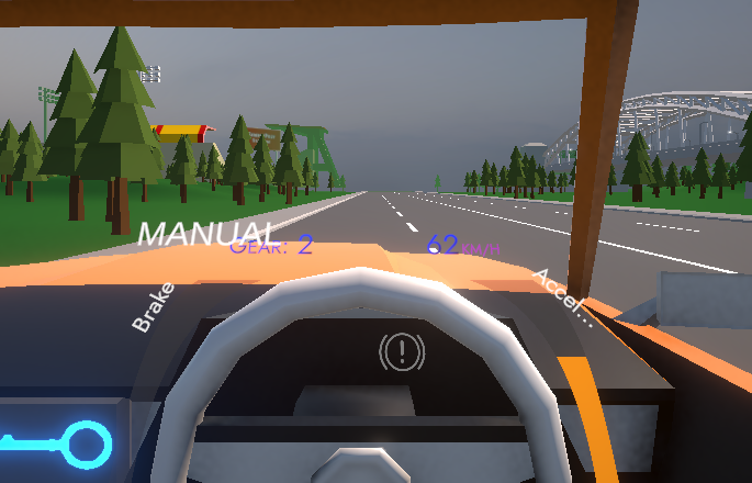 DriVR driving simulator with manual gears and steering wheel
